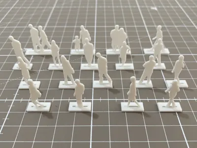 standing people silhouettes in 1:75 scale
