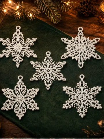 Letrero o emblema decorativo: Christmas Decoration Art Set Snowflakes — vista de referencia 2