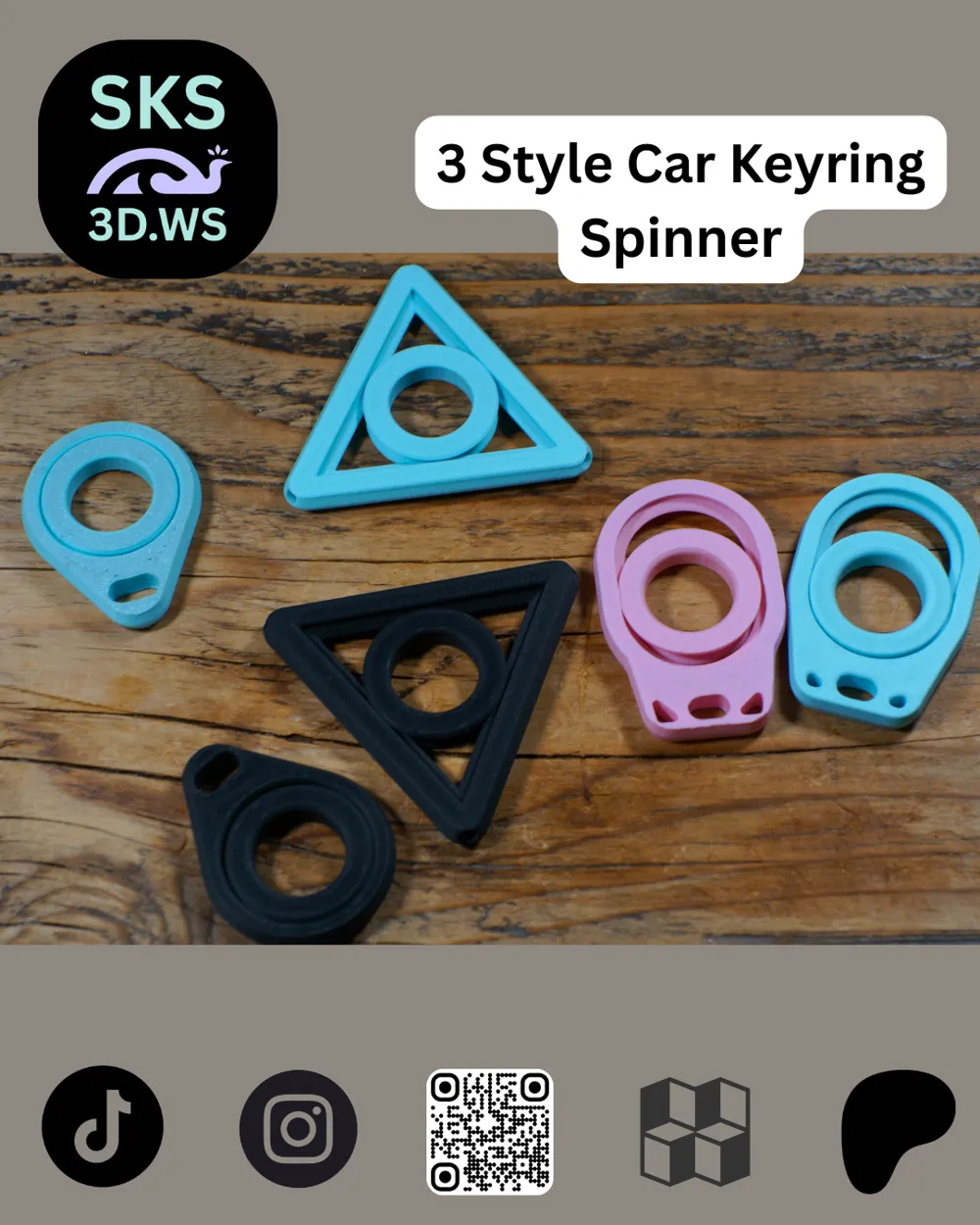 Car Fidget Keychains Keyring Car Fidget Spinner, 3 Styles. - Free 3D Print Model - MakerWorld