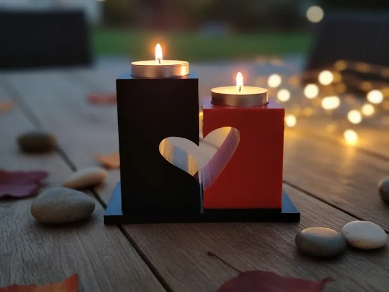 Interlocking Hearts Tea Light Holder