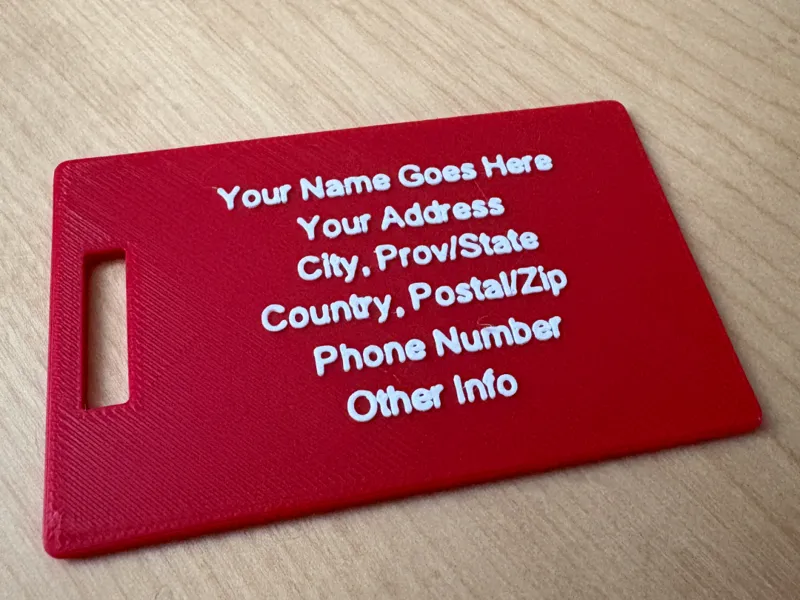 Customizable Luggage Tag 79mm x 50mm