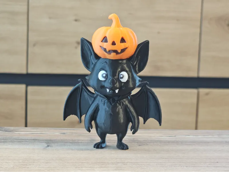 Cute Halloween Pumpkin Bat