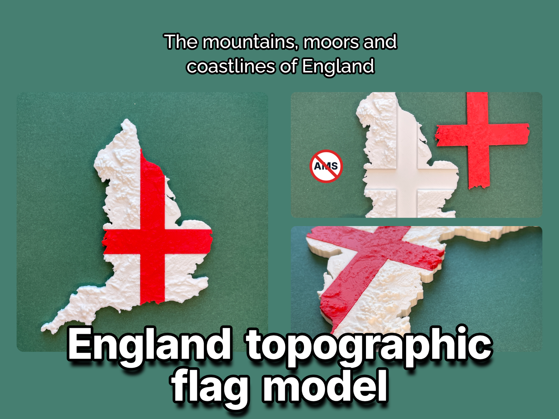 England topography flag model