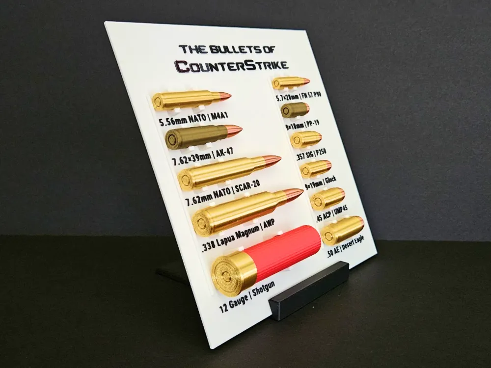 All the CounterStrike Bullets in a Modern Frame - Free 3D Print Model ...