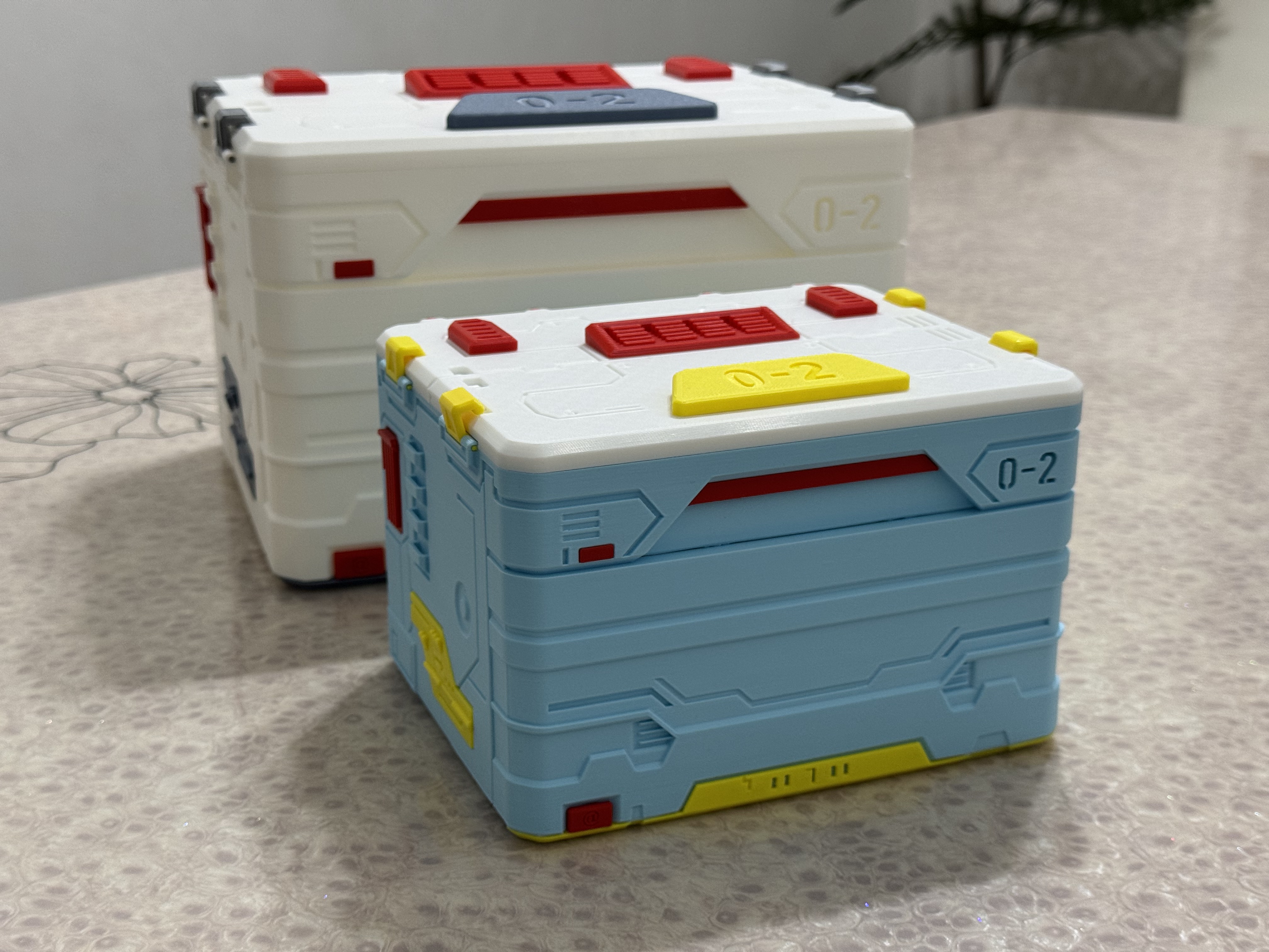 Miniatura 2 do modelo 3D 机甲风大容量储物箱收纳盒-分段式开启自由分区组合