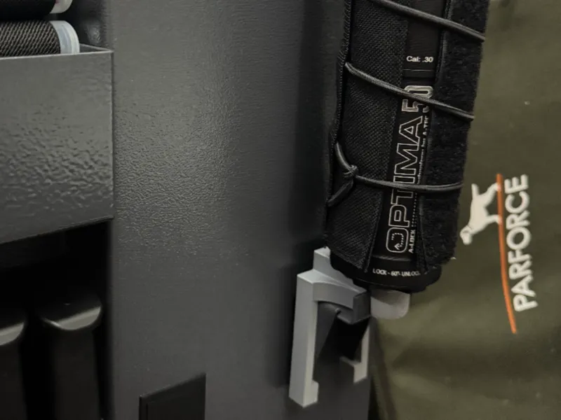 Silencer holder for gun safe