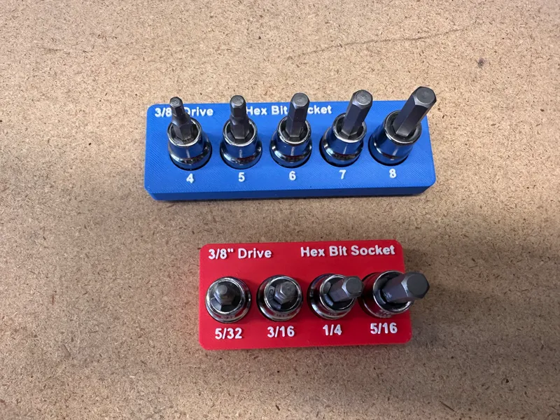 Gridfinity Hex Bit Holder -SAE & Metric 3/8" Drive