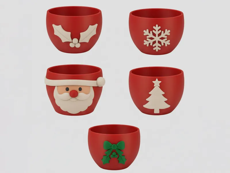 Christmas Bowl Pack – 5 Holiday Designs