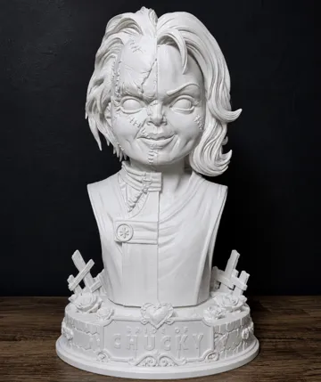 Figura decorativa: BRIDE OF CHUCKY – TWO-FACED EDITION BUST — vista de referencia 3