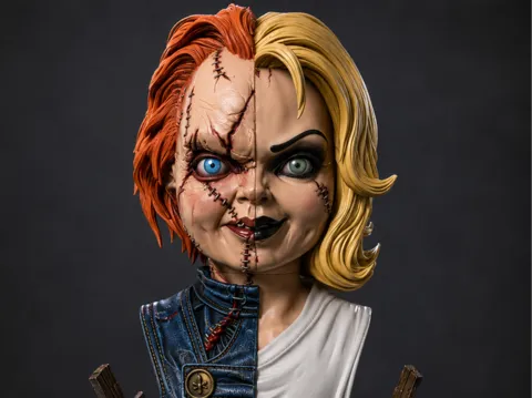 Figura decorativa: BRIDE OF CHUCKY – TWO-FACED EDITION BUST — referencia de MakerWorld