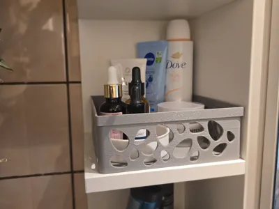 Bathroom basket with stone pattern