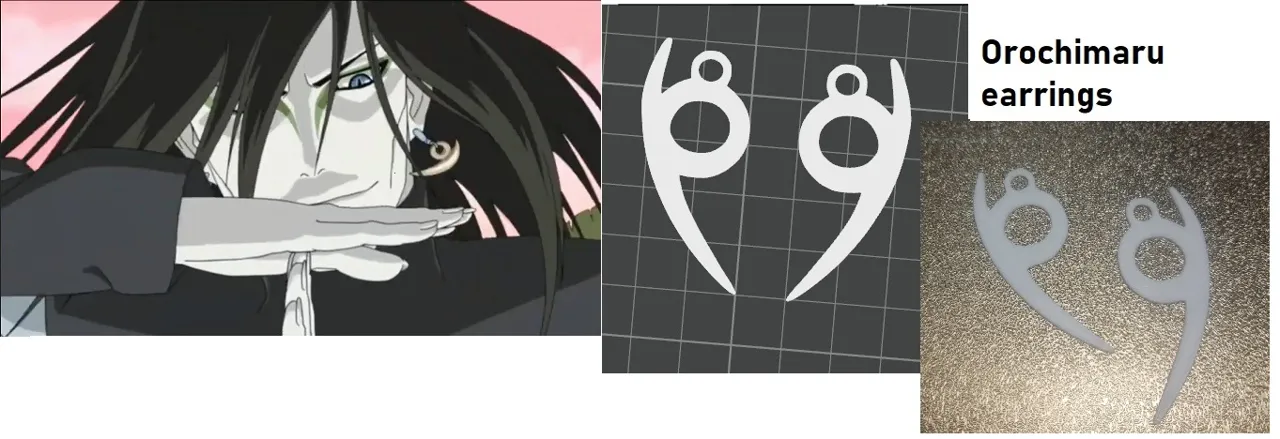 Orochimaru earrings view 2