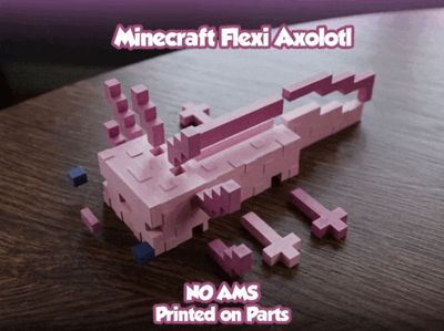 Minecraft Flexi Axolotl - Multicolor - On Parts