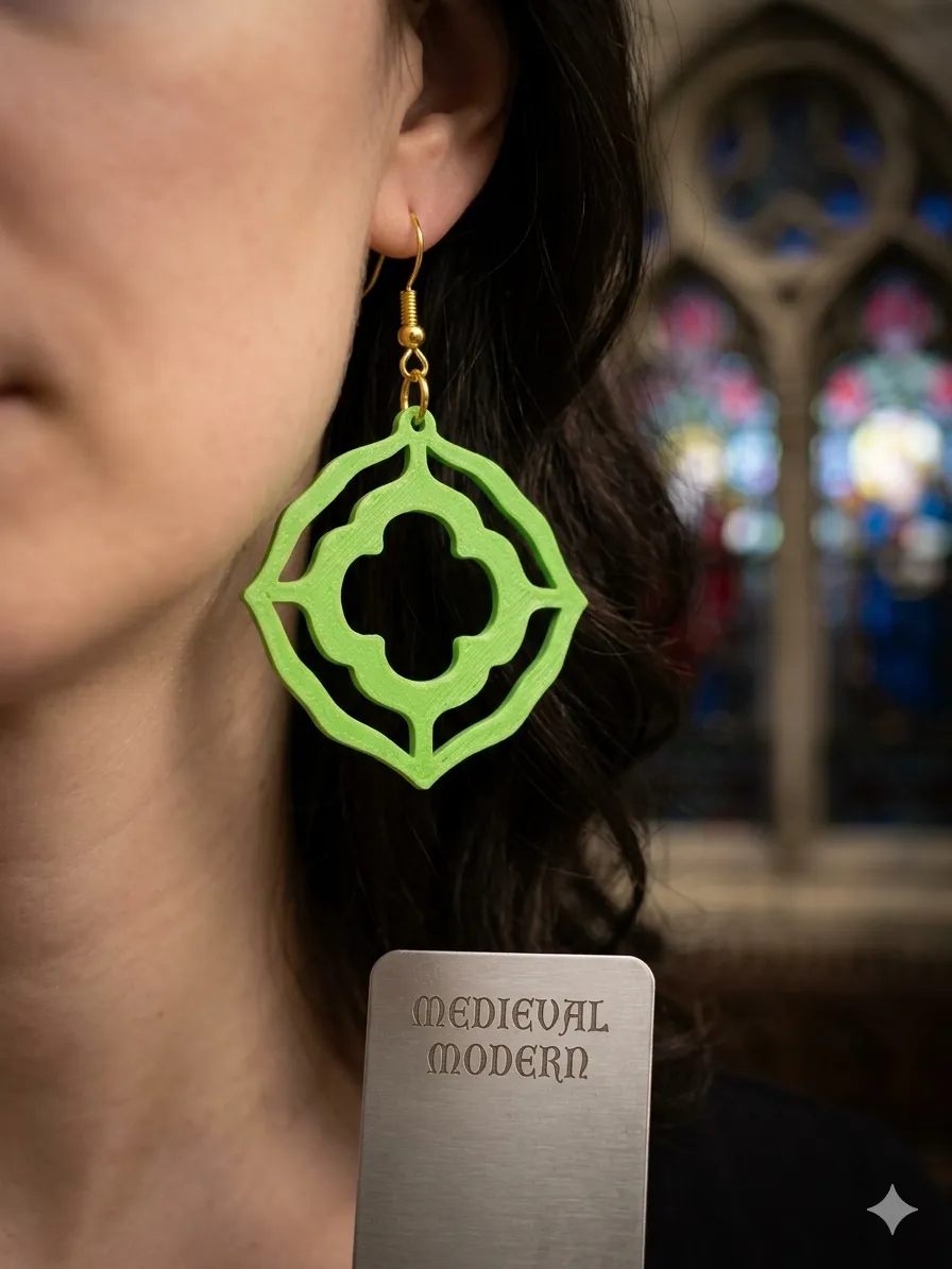 Gothic Arch Bloom Earrings (0.4mm Nozzle) view 3