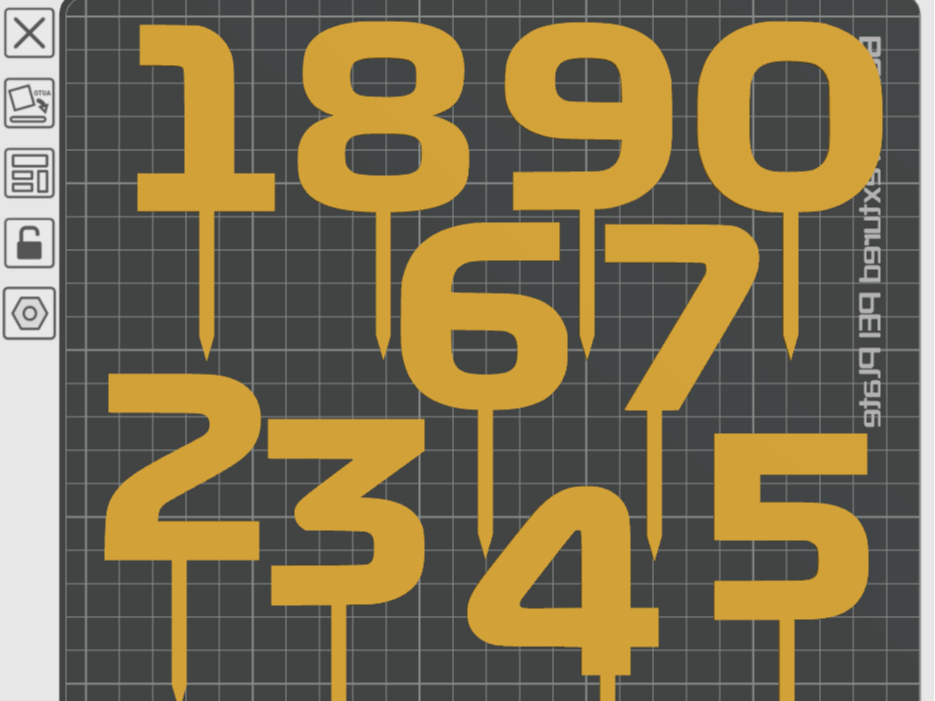 Cake topper F1 style 0-9 same type