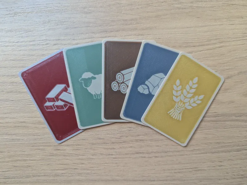 Catan Resource Cards Set | Board Game Tokens