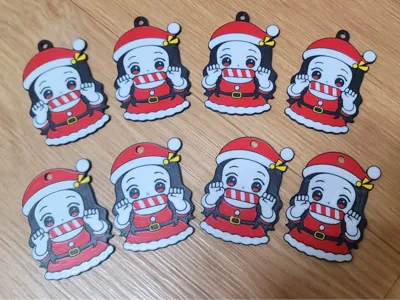 Demon Slayer Santa Nezuko Keychain