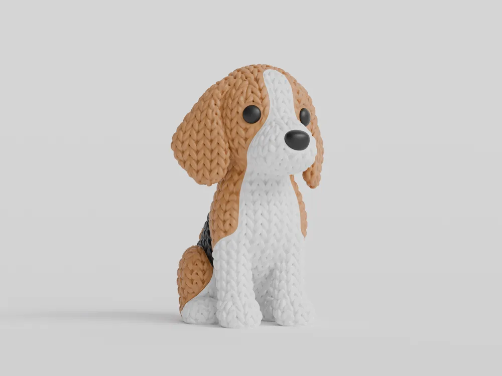Knitted Beagle Dog - Free 3D Print Model - MakerWorld