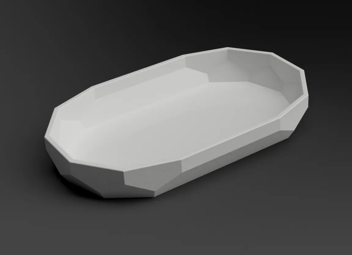 Low Poly Tray / Bowl Oval - Free 3D Print Model - MakerWorld