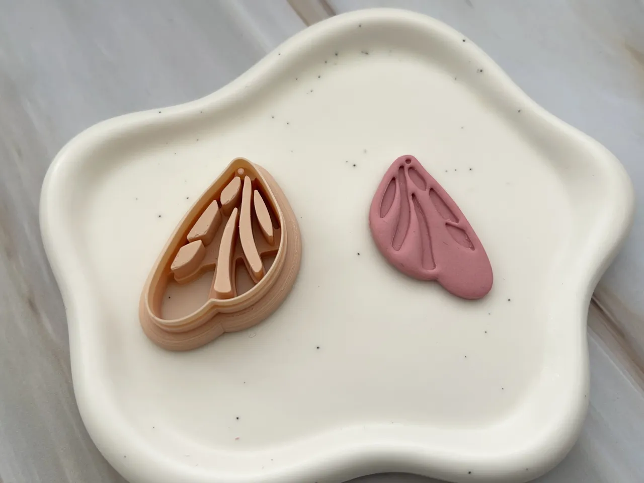 Butterfly Wing Polymer Clay Earrings Cutter view 2