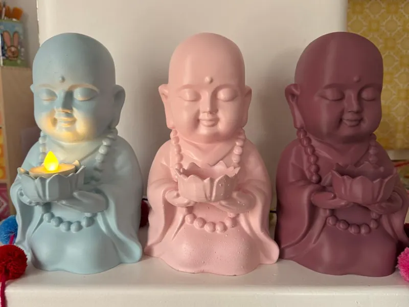 Zen Candle Monk Holder – Calm Buddha Lantern