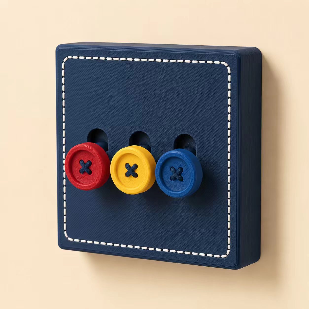 Miniatura 2 do modelo 3D Stitched Button Light Switch Cover｜家居缝线纽扣开关装饰盖儿童房
