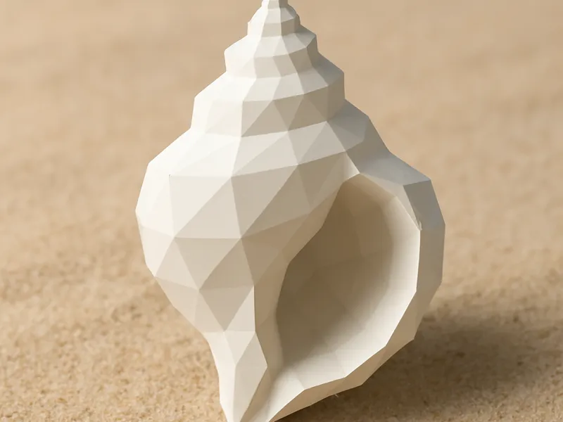 low poly seashell