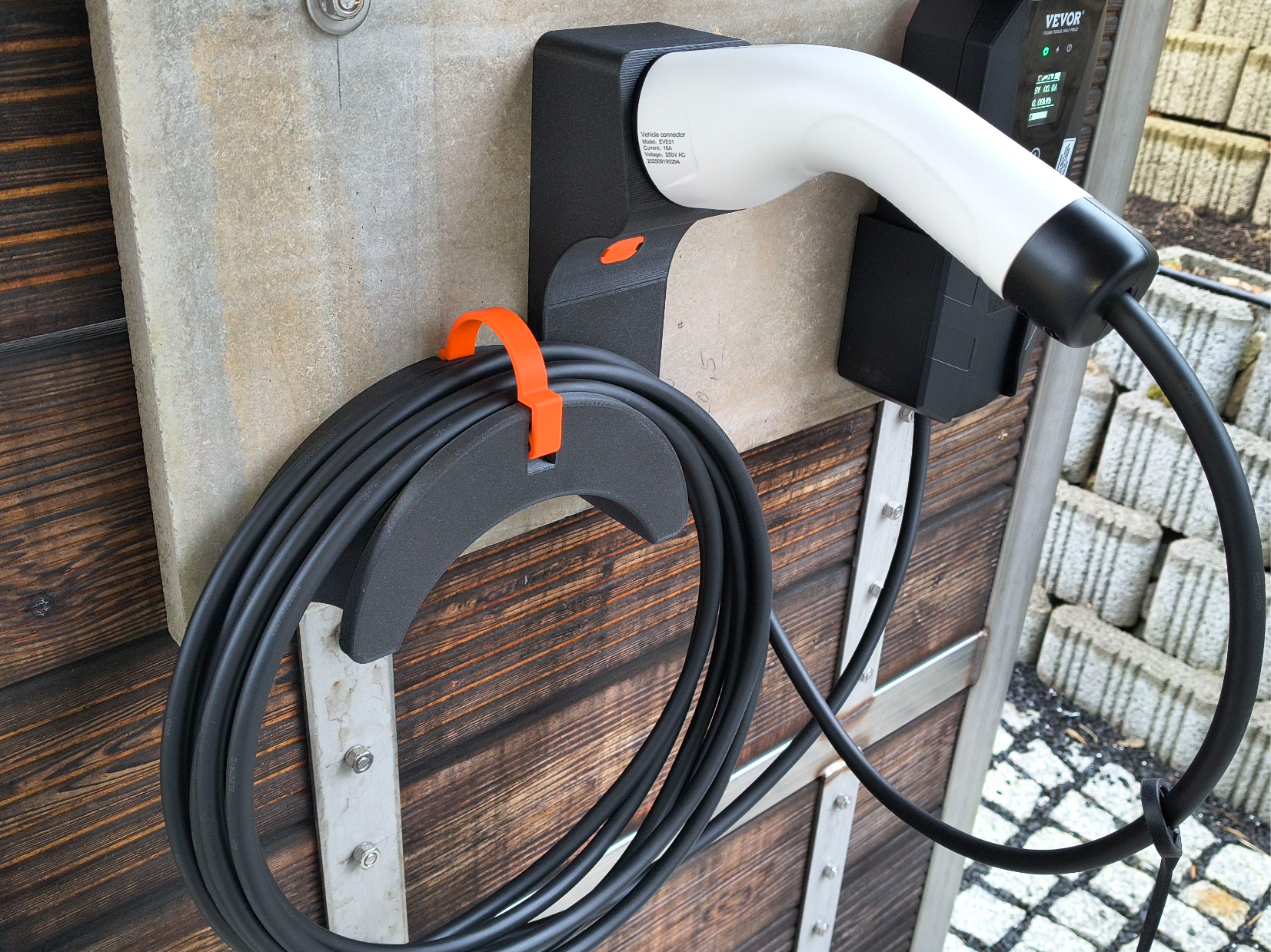 Mennekes Type 2 cable wall holder for EV charger
