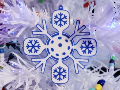 Pickleball Snowflake Ornament
