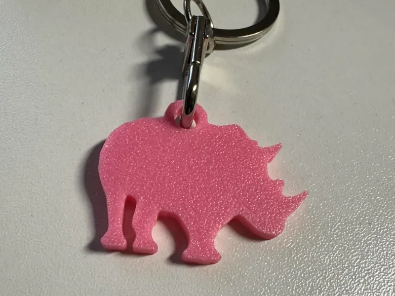 Rhino Silhouette Keychain 