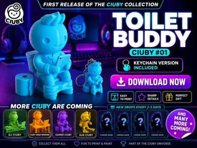 Ciuby Toilet Buddy Desk + Keychain - Portachiavi