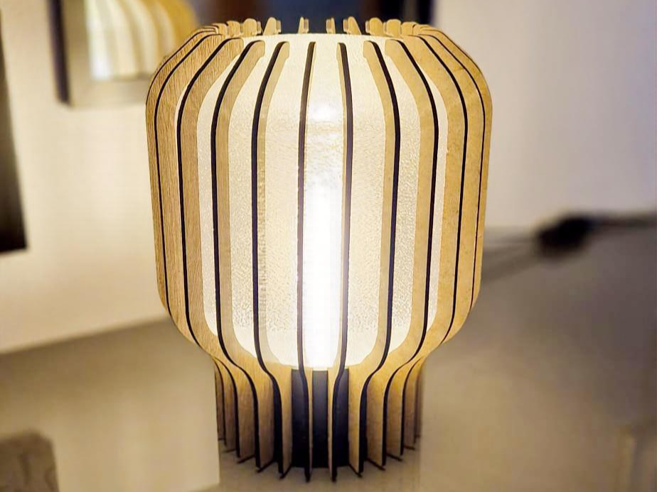 Ribbed Slat Table Lamp – Modern Nordic Design