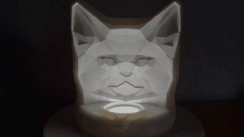 Low Poly Cat 3D Lamp