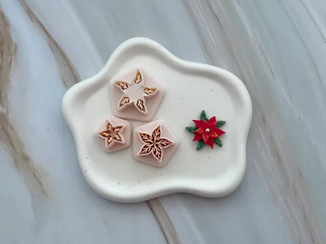 Christmas Flower Polymer Clay Earrings Cutters Set