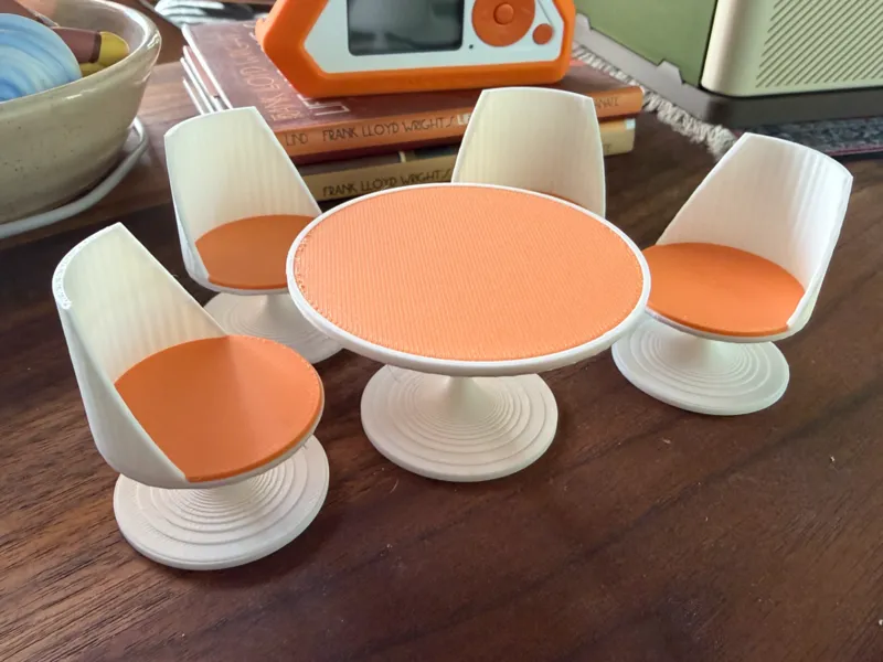 Mid-Century Miniature Tulip Table and Chairs
