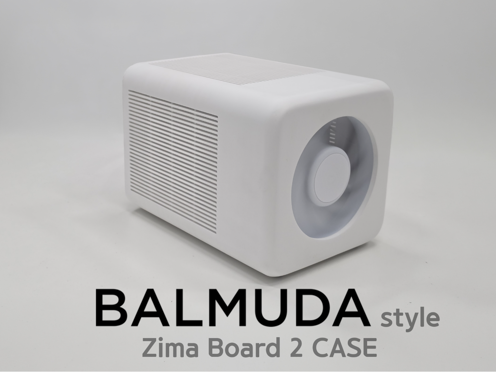 Minimal BALMUDA-style ZimaBoard 2 NAS enclosure designed by Komorida