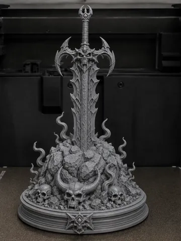 Modelo para impresión 3D: Demon sword in stone — vista de referencia 2