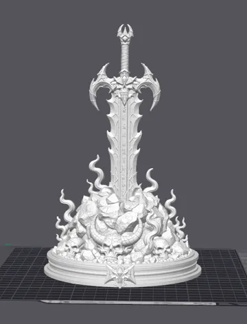 Modelo para impresión 3D: Demon sword in stone — vista de referencia 3