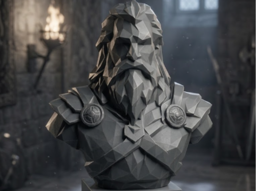 Low Poly Viking Warrior Bust