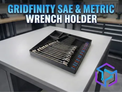 Gridfinity SAE & Metric Hybrid Wrench Holder