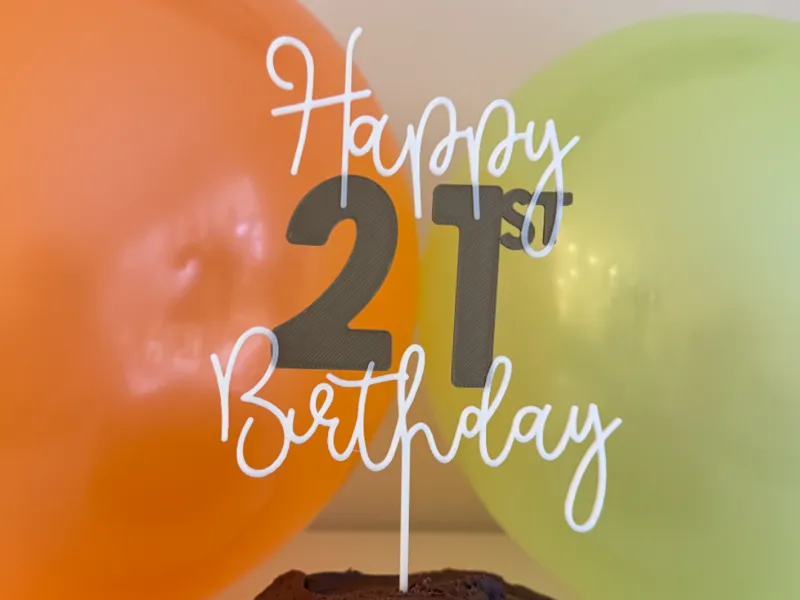 Happy 21st Birthday Cake Topper