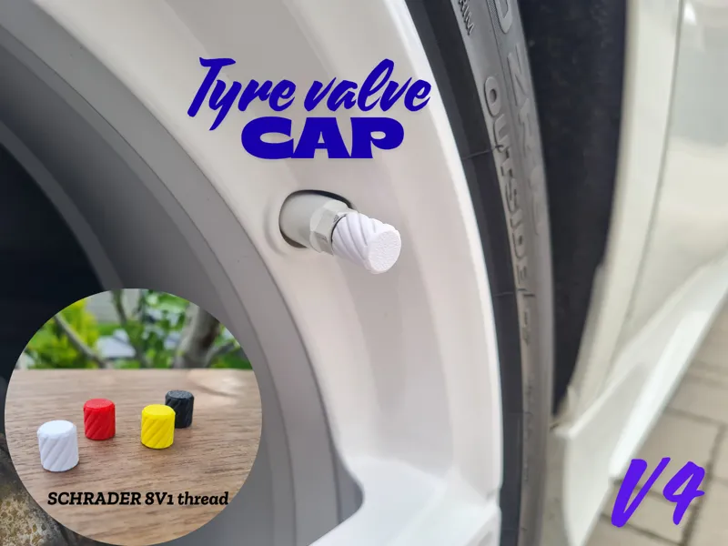Tyre valve cap - Schrader 8V1 thread - Helical