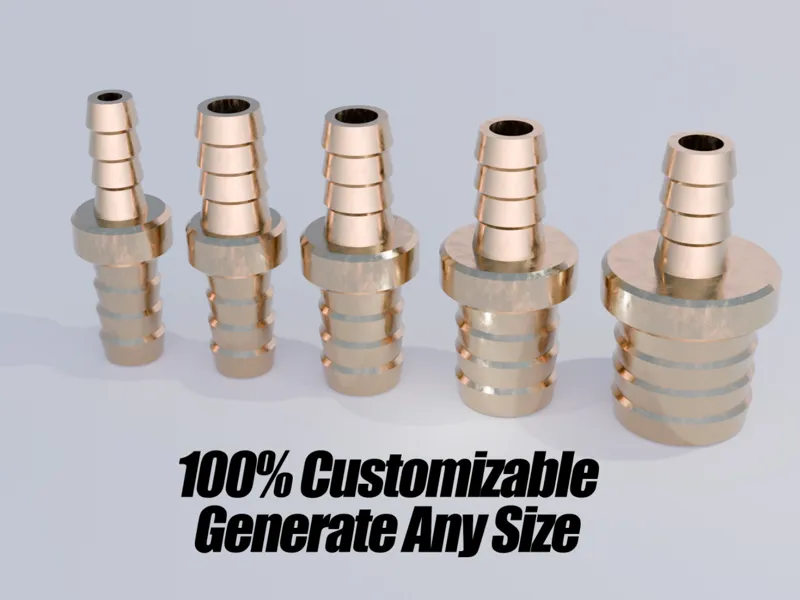 Parametric Hose Adapters V2 - Customizable