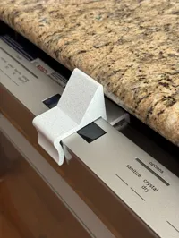 Taller door stop for curved counters