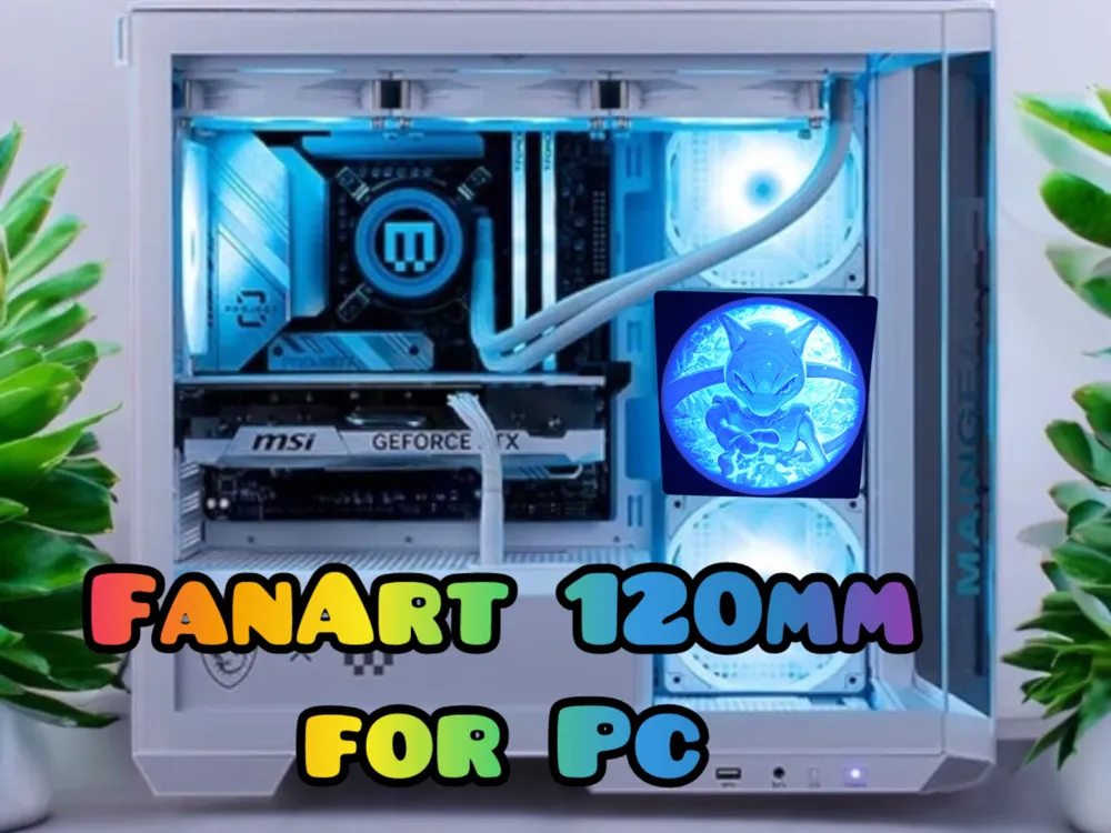 Custom Pokemon Computer FanArt Computer 120mm Pokemon 001 by rgb-Slotcover - MakerWorld