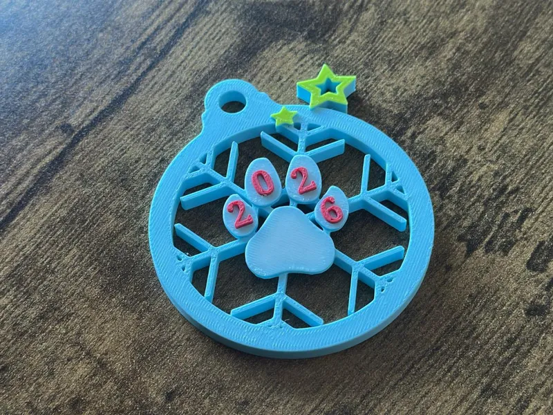 Pet Paw Snowflake Ornament