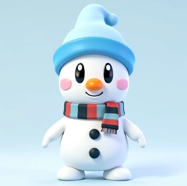 Cute duck snowman