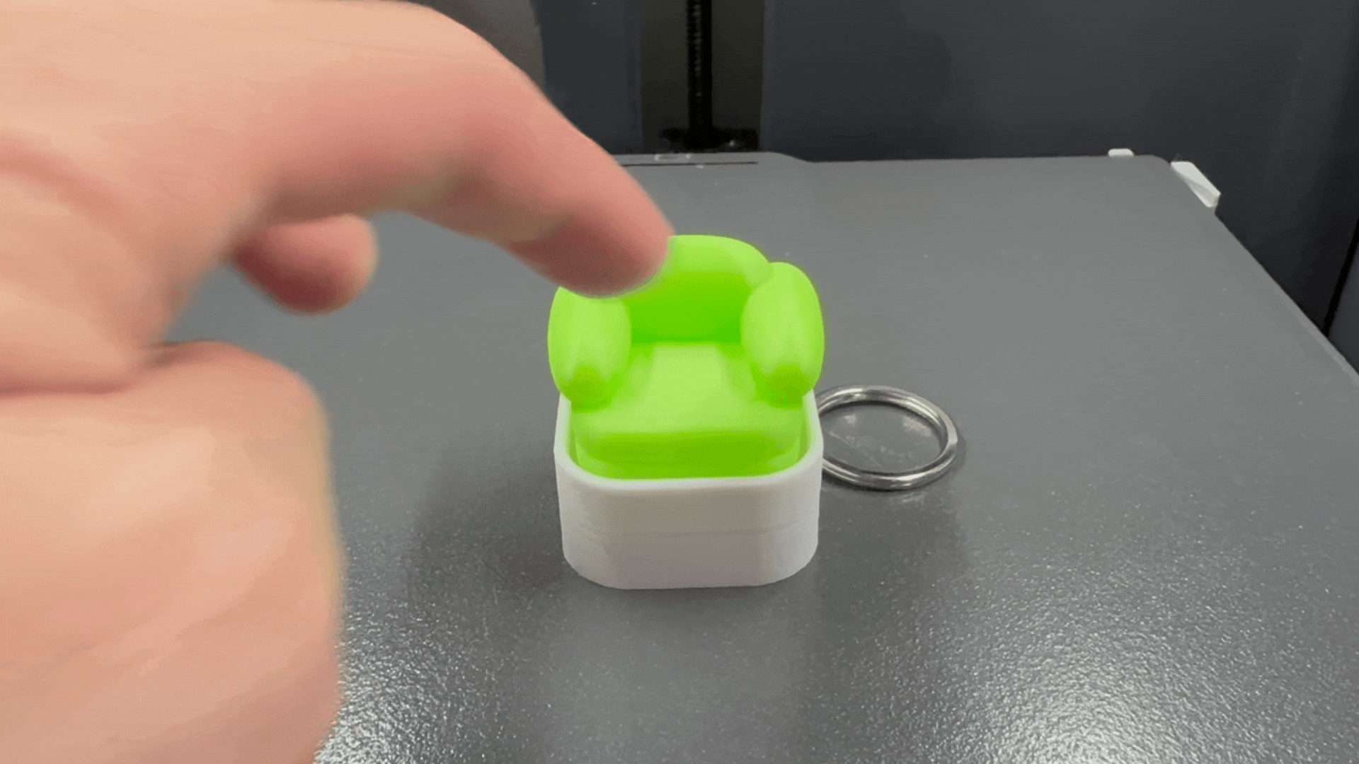 Cozy Armchair Clicker Fidget Keychain