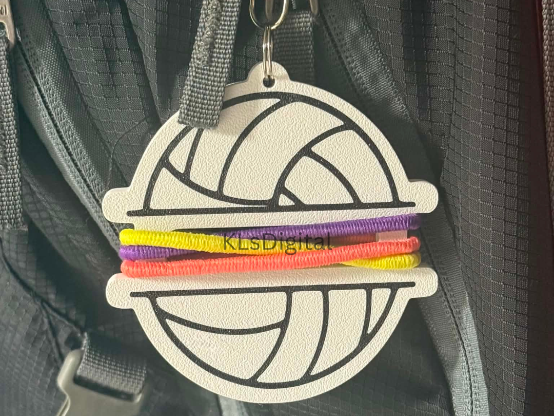 Volleyball Hair Tie Bag Tag 3D model