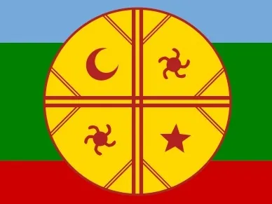 Lllavero de la bandera mapuche